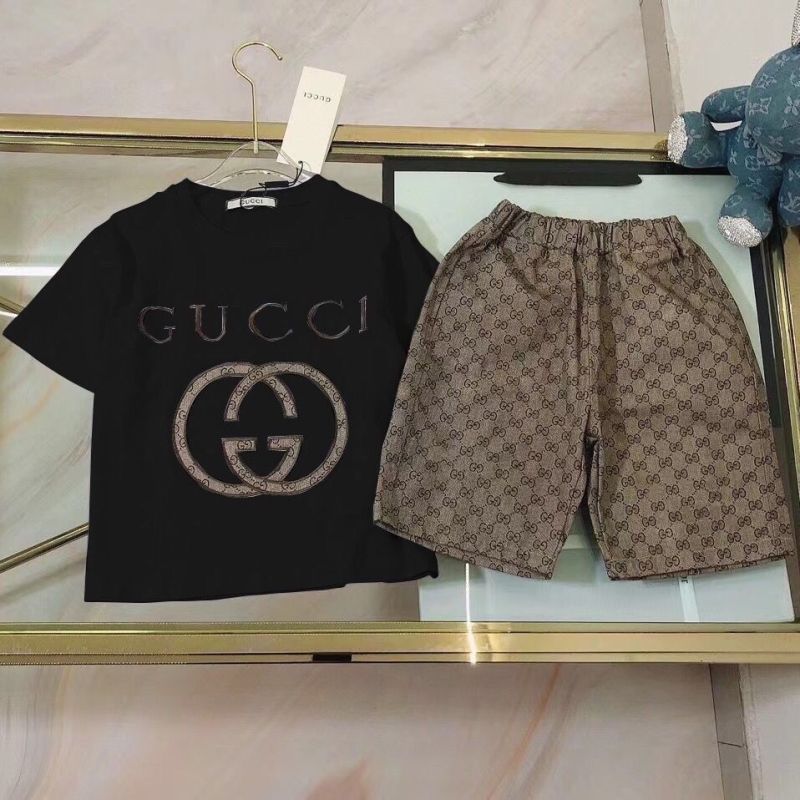 Replica Designer Gucci Bambini Ragazzi Ragazze Maglietta a maniche corte e breve 2pcs Set