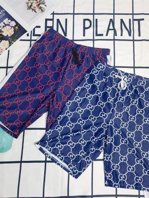 Replica Designer Gucci Gg Stitching Men Beach Shorts
