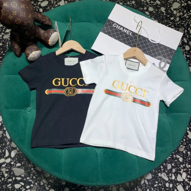 Replica Designer Gucci Kid Girl Boy Short-Sleeved Letter Printing T-Shirt