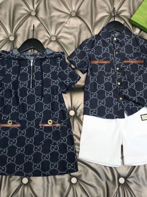Replica Designer Gucci Kid Girl Short-Sleeved Hooded Dress