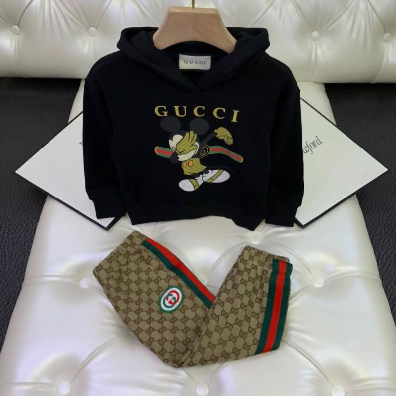 Replica Designer Gucci Kids Girls Boys Print Long Sleeve Hoodies And Pants 2pcs Set
