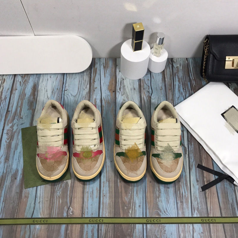 Replica Designer Gucci Kids Lace-Up Sports Dirty Sneakers
