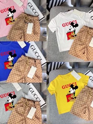 Replica Designer Gucci Kids Short Sleeves T-Shirt And Shorts Two-Piece Set
