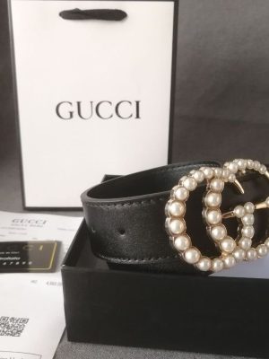 Replica Designer Gucci Leather Double Gg Belts
