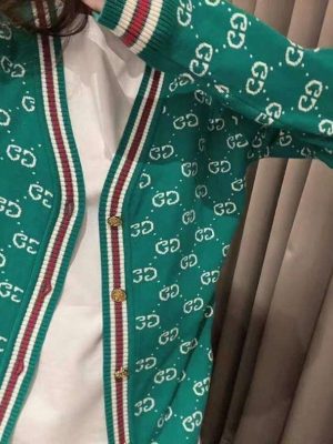 Replica Designer Gucci Letter Jacquard Knitted Cardigan