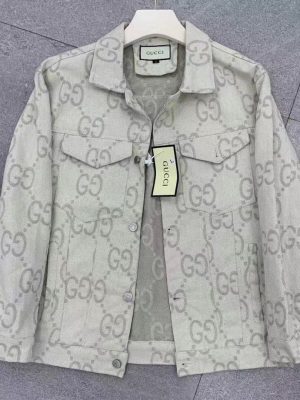 Replica Designer Gucci Men'S Alphabet Jacquard Denim Jacket