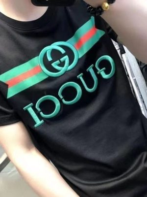 Replica Designer Gucci Men'S Casual Letter Embroidery Short Sleeve T-Shirt