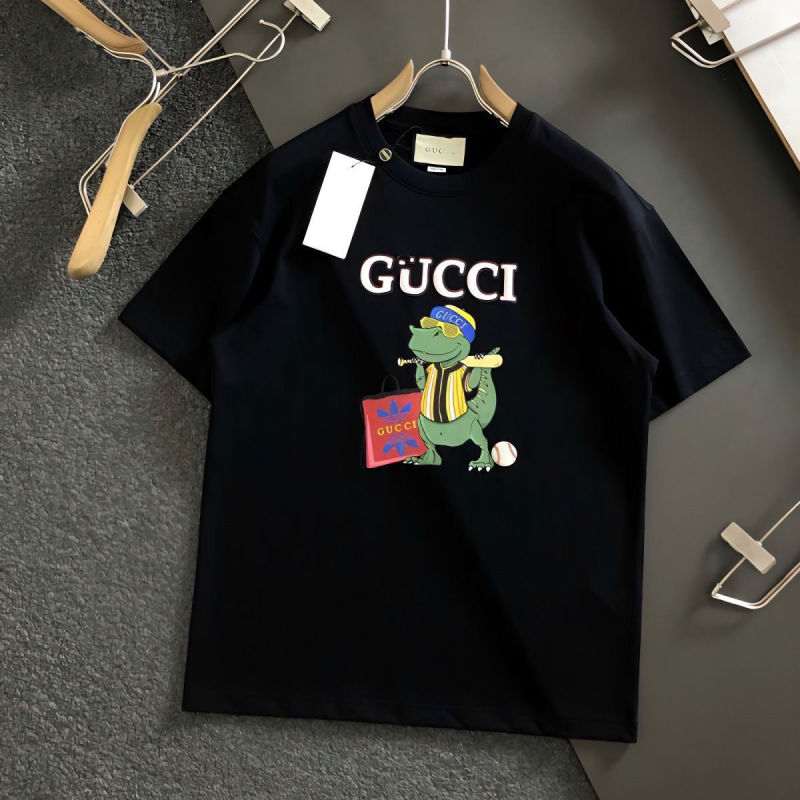Replica Designer Gucci Men'S Fashion Cartoon Printed Round Neck T-Shirt