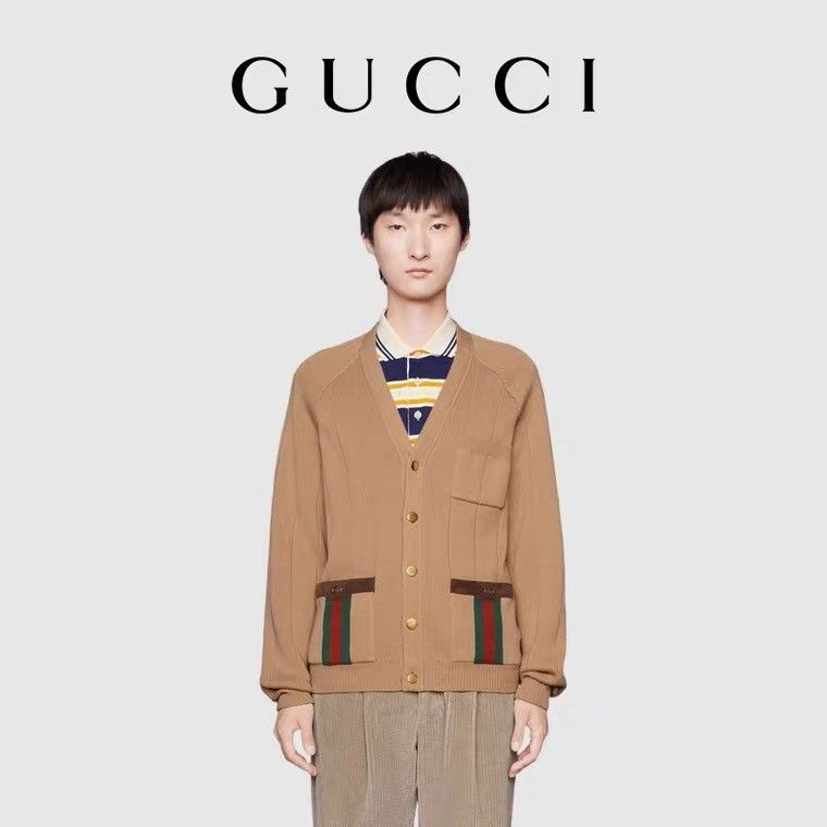 Replica Designer Gucci Stripe Knitted Cardigan