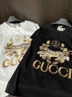 Replica Designer Gucci Tiger Short-Sleeved T-Shirt