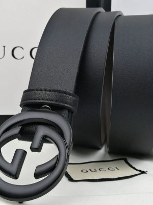 Replica Designer Gucci Trendy Flat Buckle Gold Silver Black Men'S Belt