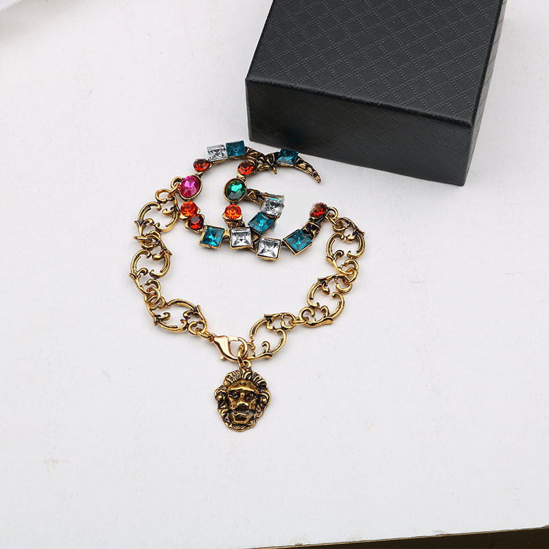 Replica Designer Gucci Women Alloy Vintage Letter Pendant Bracelet