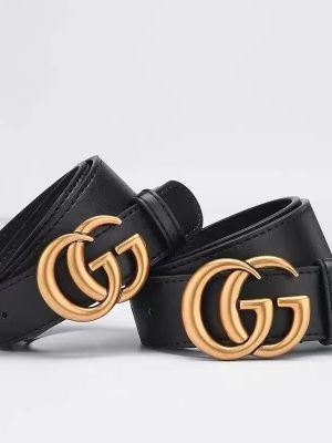 Replica Designer Gucci Women And Men Double-Sided Leather Belt Fashion Simple Slide Buckle Belt