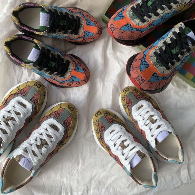 Replica Diseñador Gucci Mujer Candy Color Matching Pareja Lienzo Sneaker