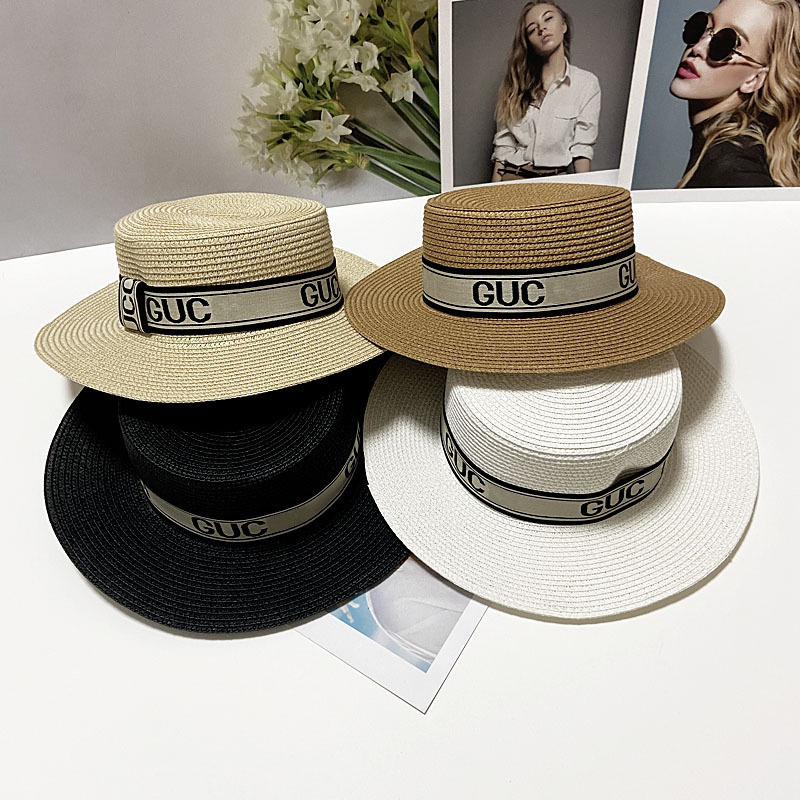 Replica Designer Gucci Women Dome Straw Fashion Big Brim Straw Sun Hat