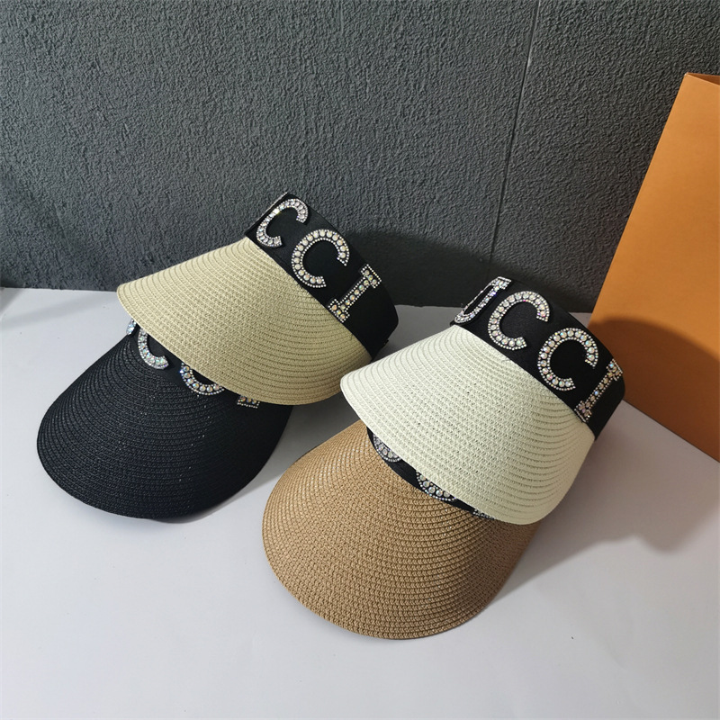Replica Designer Gucci Women Fashion Raffia Straw-Woven Summer Sunshade Letter Hat