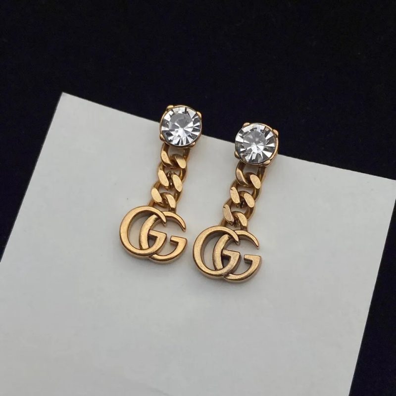 Replica Designer Gucci Women Fashion Retro Chain Double G Earrings