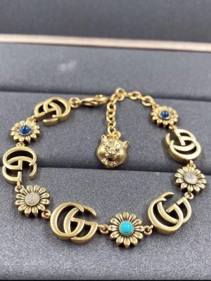 Replica Designer Gucci Women Retro Double G Bracelet