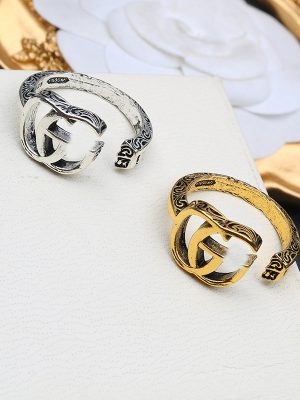 Replica Designer Gucci Women Retro Letter G Pattern Key Open Ring