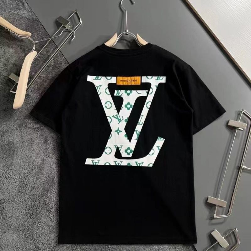 Replica Designer Louis Vuitton Casual Letter Print Loose Crewneck T-Shirt