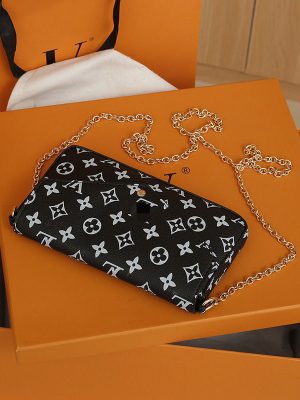 Replica Designer Louis Vuitton Fashion Alphabet Print Chain Shoulder Bag