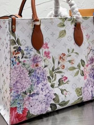 Replica Designer Louis Vuitton Fashion Autumn Flower Printing Tote Bag