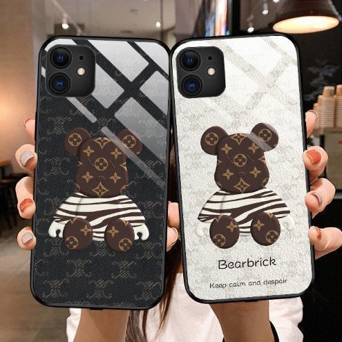 Replik Designer Louis Vuitton Mode Cartoon Bär Glas Telefon Fall