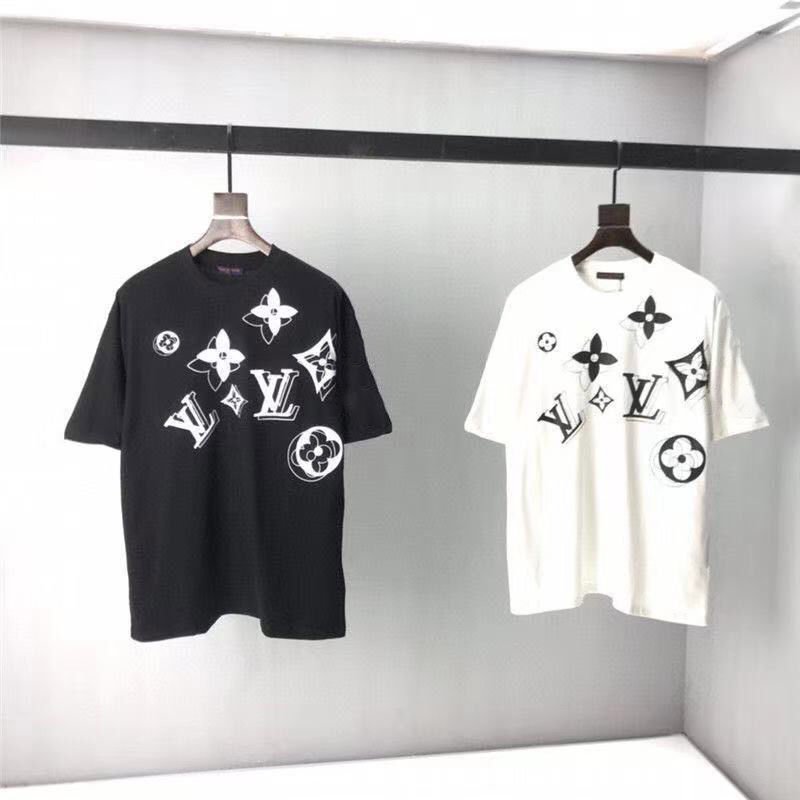 Replica Designer Louis Vuitton Fashion Letter Print Crew Neck Short Sleeve T-Shirt