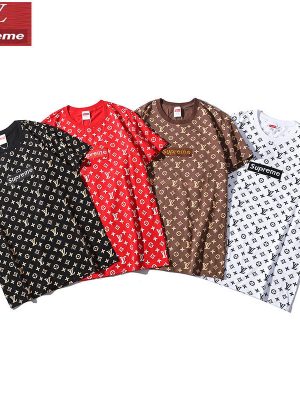 Replica Designer Louis Vuitton Fashion Letter Print Crew Neck T-Shirt