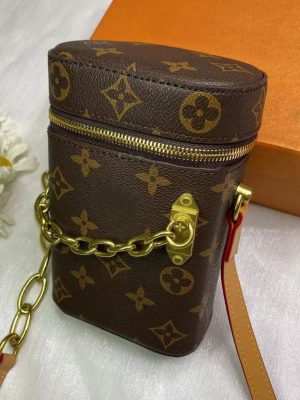 Replica Designer Louis Vuitton Fashion Print Zip Metal Chain Shoulder Bag