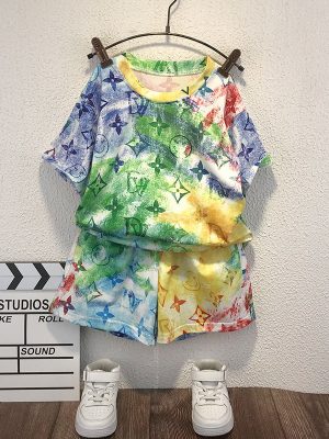 Replica Designer Louis Vuitton Kids Multicolor Tie-Dye Print Two-Piece Set