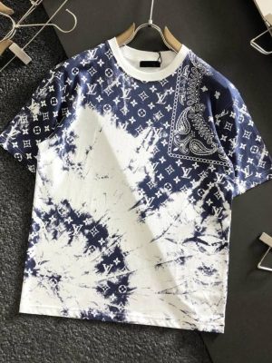 Replica Designer Louis Vuitton Men Fashion Printed Crewneck T-Shirt