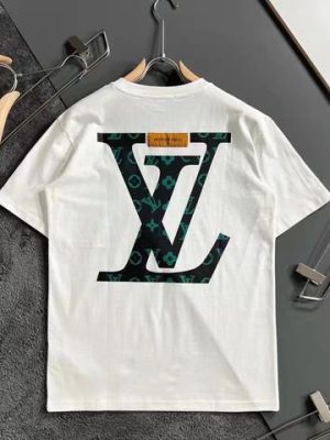 Replica Designer Louis Vuitton Men Short-Sleeved T-Shirt Summer Trend Round Neck Printed Letter Top
