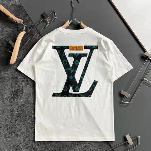 Replica Designer Louis Vuitton Men Short-Sleeved T-Shirt Summer Trend Round Neck Printed Letter Top