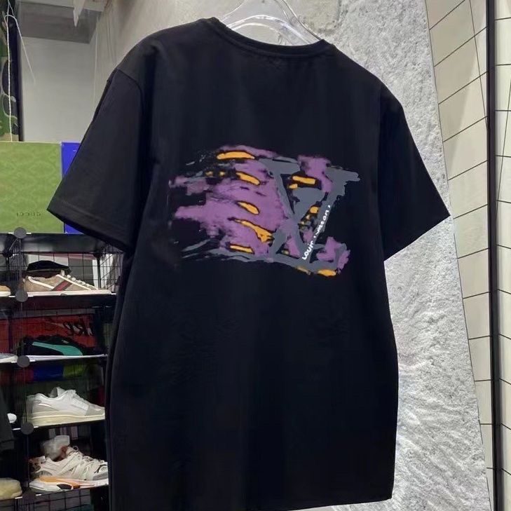 Replica Designer Louis Vuitton Men Simple Printing Fashion T-Shirt