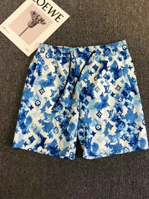 Replica Designer Louis Vuitton Men Vintage Alphabet Print Quick Dry Shorts