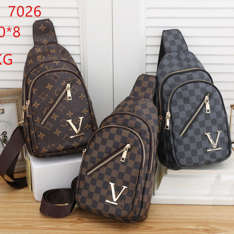 Replica Designer Louis Vuitton Men Vintage Print Messenger Bag