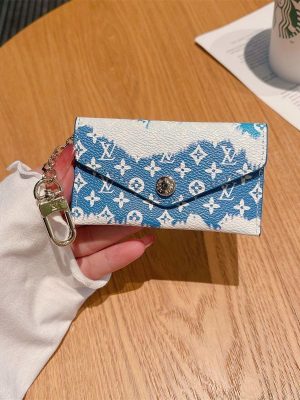 Replica Designer Louis Vuitton Multicolor Multi-Functional Card Holder Portable Metal Hanging Chain