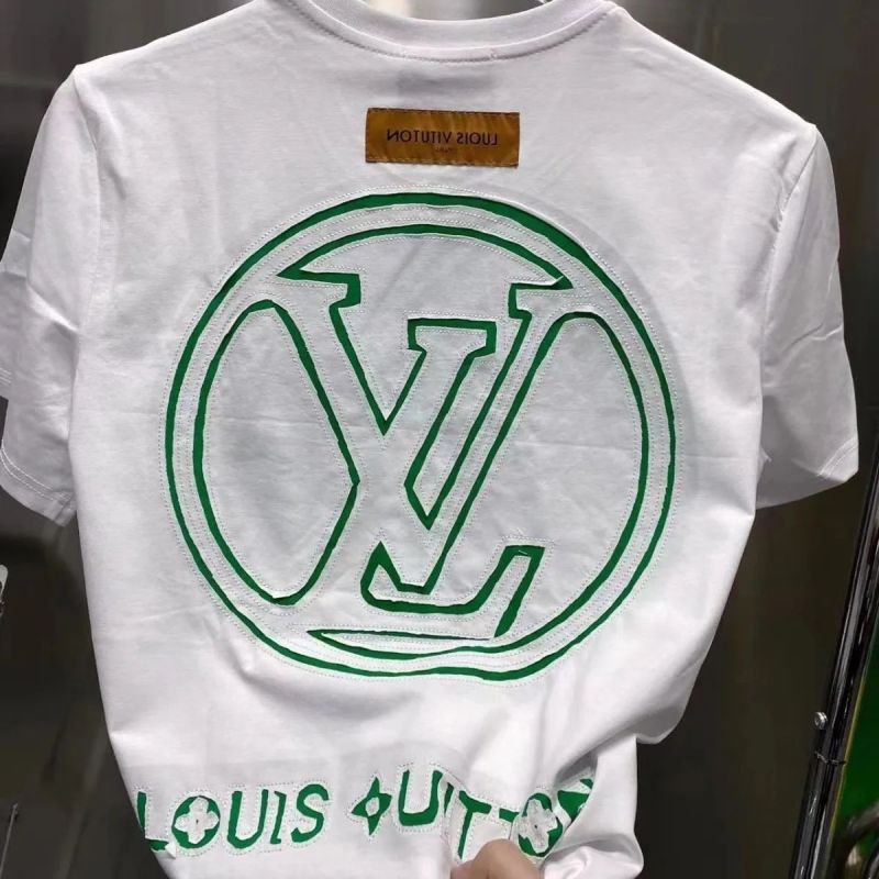 Replica Designer Louis Vuitton Simple Embroidered Print T-Shirt