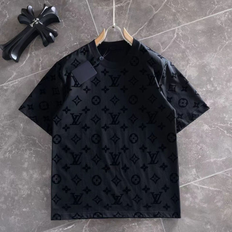 Replica Designer Louis Vuitton Simple Letter Print Loose T-Shirt