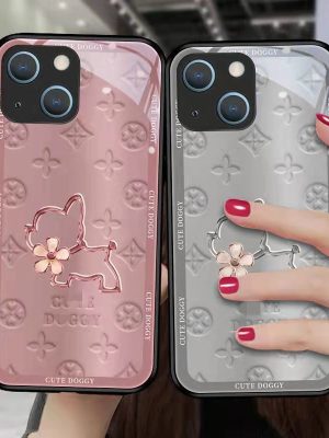 Replica Designer Louis Vuitton Simple Patterned Glass Phone Case