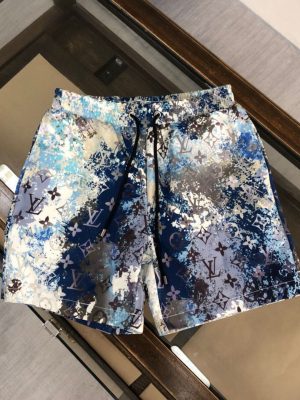 Replica Designer Louis Vuitton Stylish Tie Dye Print Loose Beach Shorts