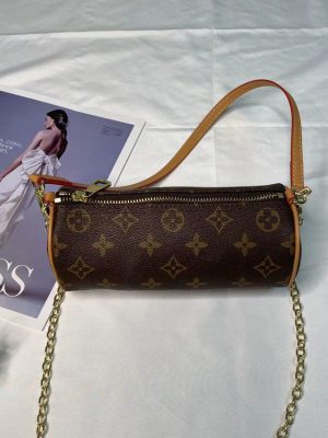 Replica Designer Louis Vuitton Vintage Print Cylinder Armpit Bag