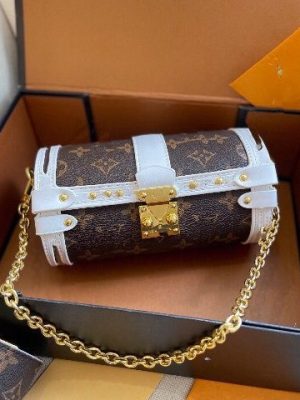 Replica Designer Louis Vuitton Women Fashion Flower Printing Simple Splicing Messenger Bag