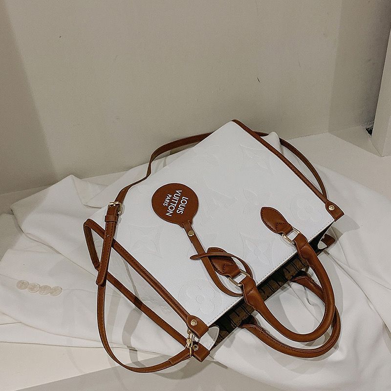 Replica Designer Louis Vuitton Women Large Large-Capacity Color Matching All-Match Printing Tote Handbag
