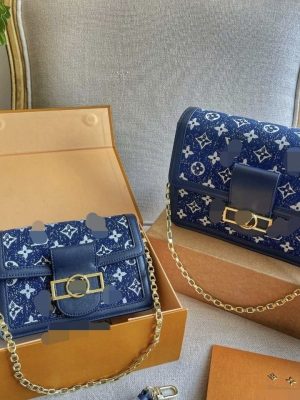 Replica Designer Louis Vuitton Women Retro Flower Printing All-Match Messenger Bag