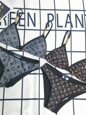 Replica Designer Louis Vuitton Women Sexy Letter Print Bikini Set