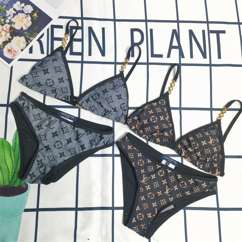 Replica Designer Louis Vuitton Women Sexy Letter Print Bikini Set