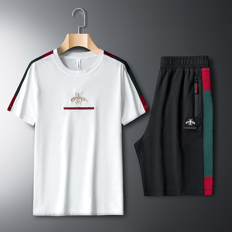 Replica Designer Men Casual Round Neck Short Sleeve T-Shirt And Shorts Set