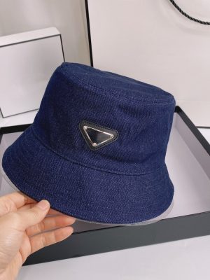 Replica Designer Prada Classic Letter Wild Flat Top Sunscreen Fisherman Hat